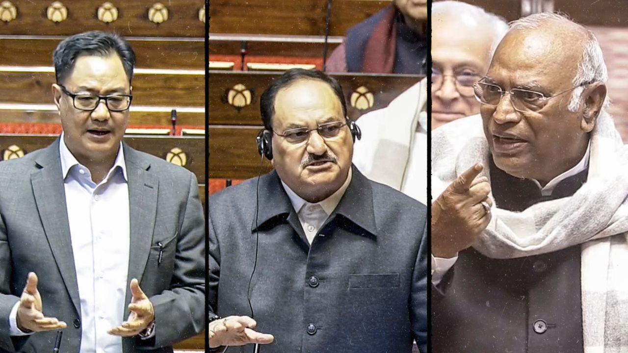 Chaos in Parliament as Nadda, Kharge clash over Rahul Gandhi's 'gag' allegations
